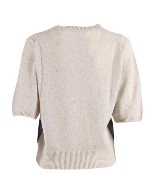 Ballantyne Gray Diamond-Pattern Wool Sweater