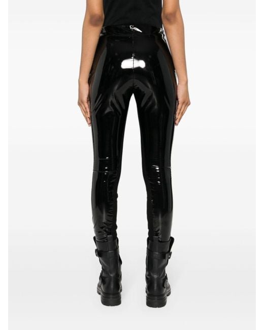Karl Lagerfeld Black Contrast Patent leggings