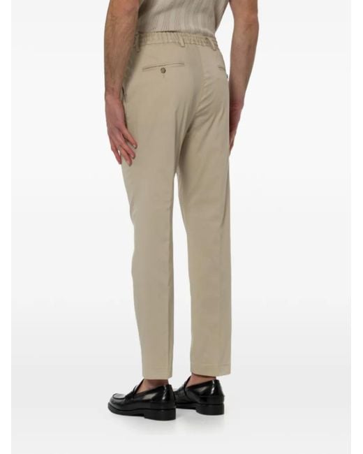 Manuel Ritz Natural Pleated Drawstring-Waist Trousers for men
