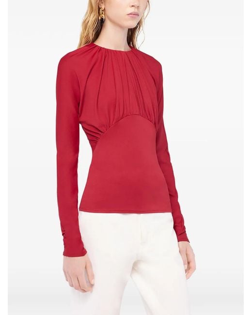 Rabanne Red Long-Sleeve Blouse