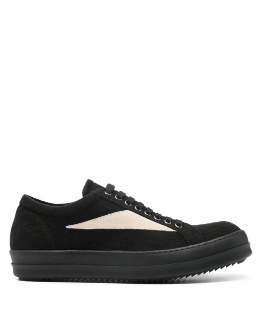 Rick Owens Black Suede Panel Trainers for men