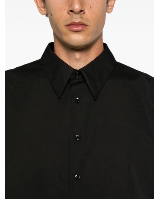 Saint Laurent Black High-Low-Hem Button-Down Shirt for men