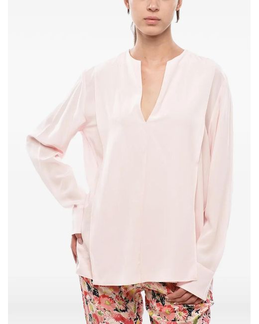 Stella McCartney White Emmalee V-Neck Blouse