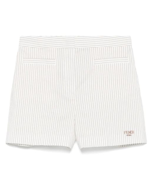 Fendi ストライプ ショートパンツ White