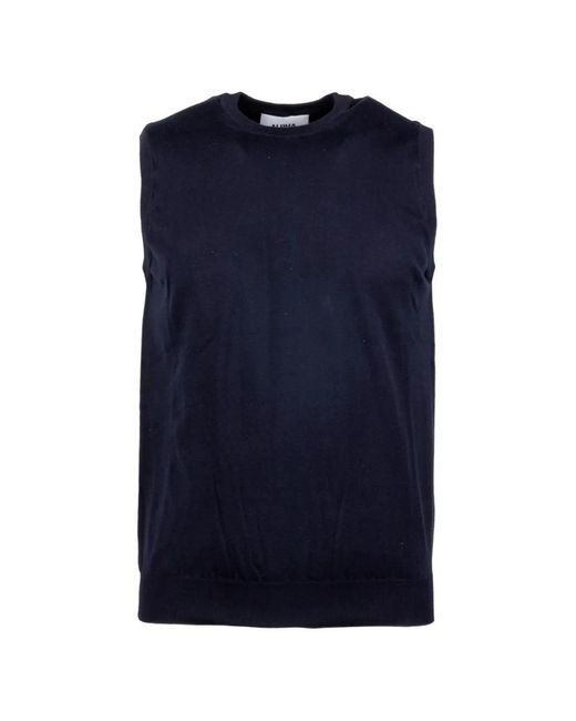 Alpha Studio Blue Crew-Neck Sleeveless Vest for men