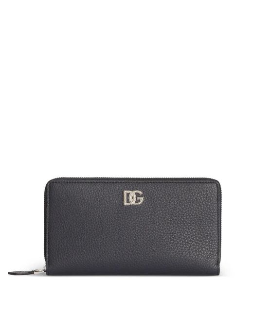 Dolce & Gabbana Gray Calfskin Wallet With Logo for men