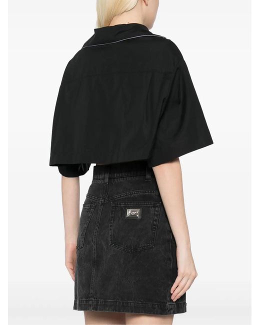 Palm Angels Black Cropped Shirt