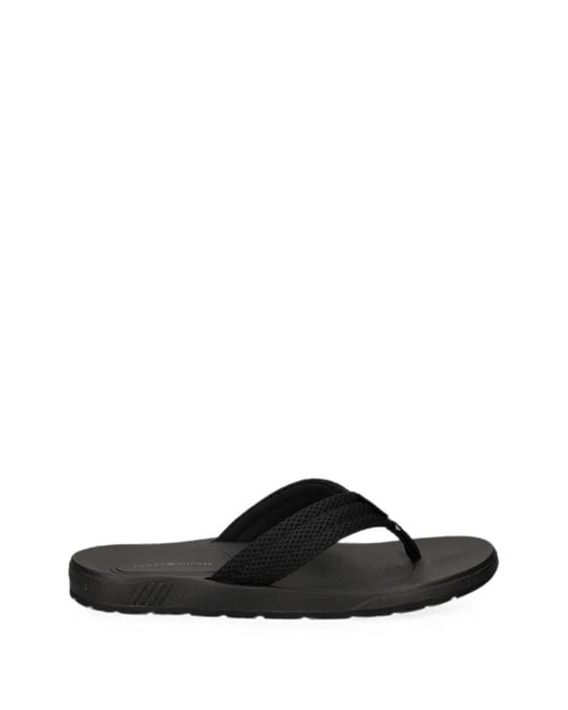 Tommy Hilfiger Black Mesh-Strap Flip-Flops for men