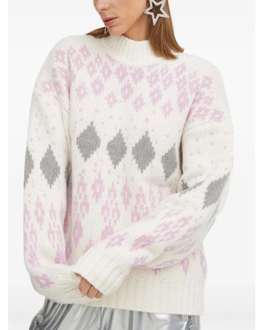 Stine Goya ダイヤパターン セーター White