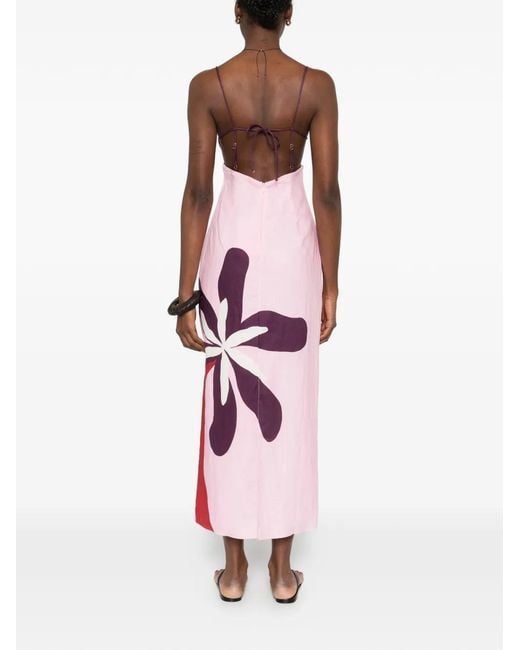 Cala De La Cruz Pink Firenze Floral Dress