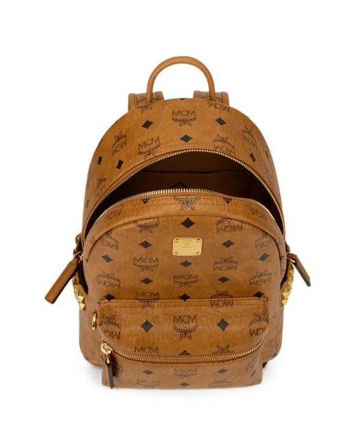MCM Brown Stark Side Studs Backpack