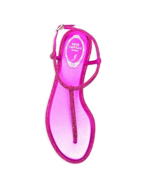 Rene Caovilla Pink Diana Crystal-Embellished Sandals