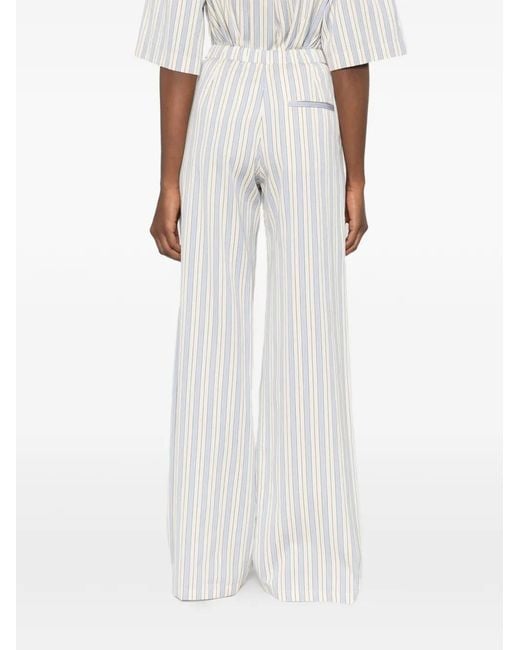Forte_forte White Striped Trousers