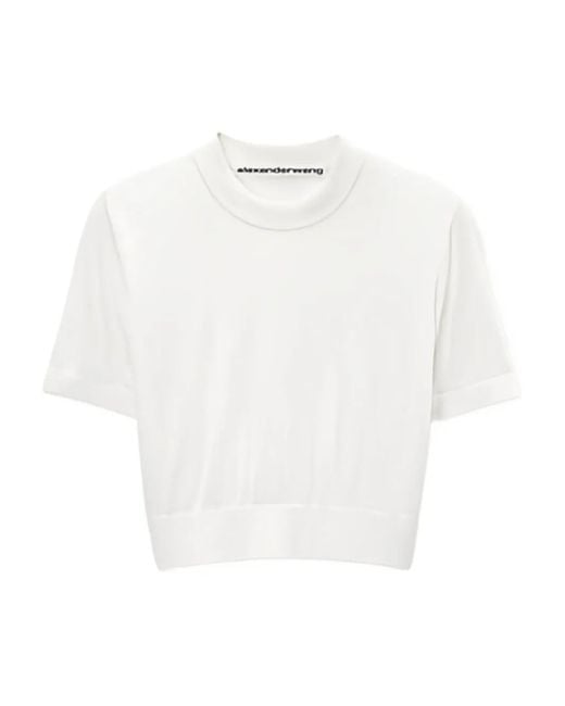 Alexander Wang White Short-Sleeved Cropped Top