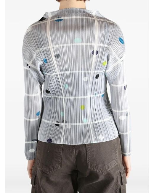 Pleats Please Issey Miyake Gray Haut Plissé À Rayures