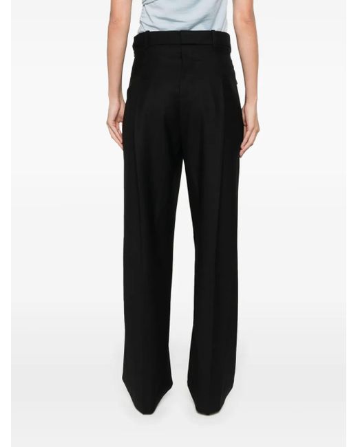 Victoria Beckham Black Twill Tapered Trousers