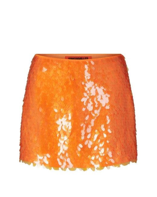 Simon Miller Orange Dizzy Mini Skirt