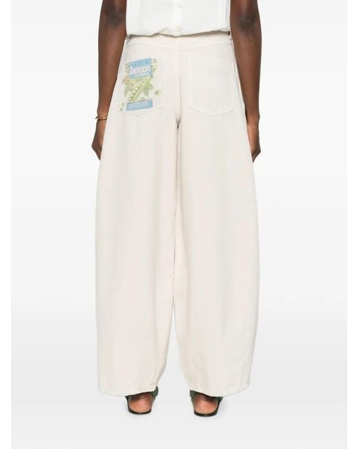 Damson Madder White Erika Barrel-Leg Jeans