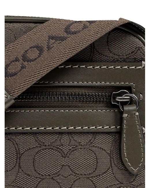 メンズ COACH モノグラム メッセンジャーバッグ Green