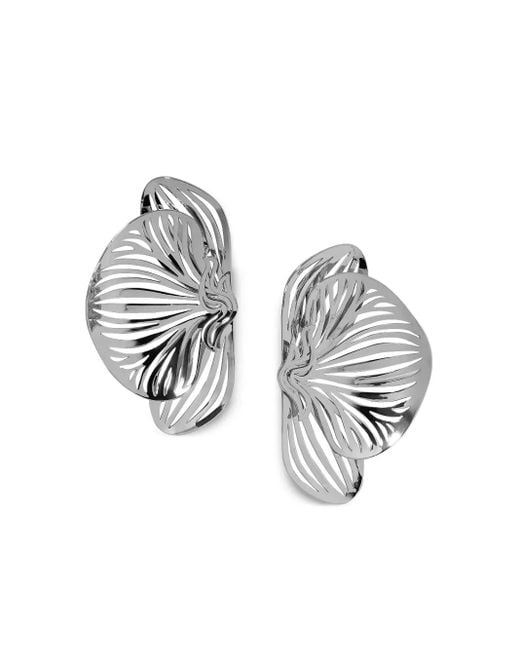 Pendientes con diseño de orquídea Jennifer Fisher de color Metallic