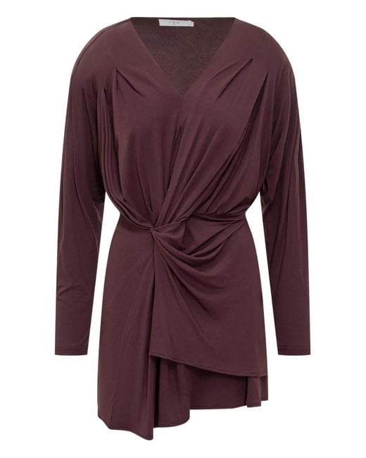 IRO Purple Draped Knotted Dress