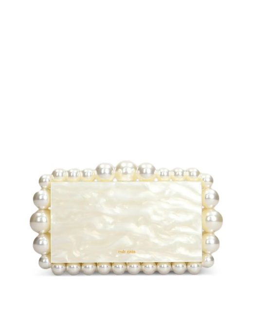 Cult Gaia Natural Eos Studded Clutch Bag