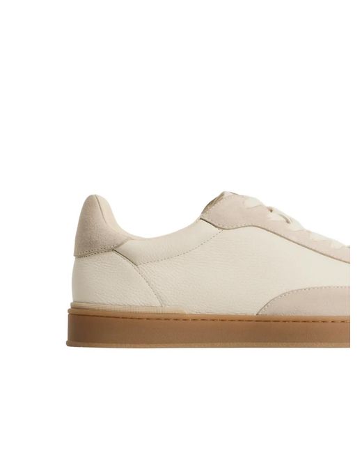 12 STOREEZ White Lace-Up Panelled Sneakers