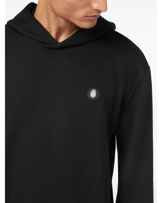 Billionaire Black Logo-Appliqué Hoodie for men