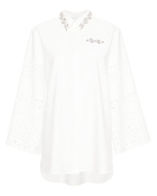 Huishan Zhang White Logan Embellished Shirt