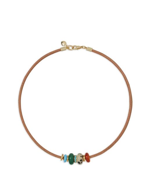 Roxanne Assoulin Metallic Leather Stone Slider Necklace