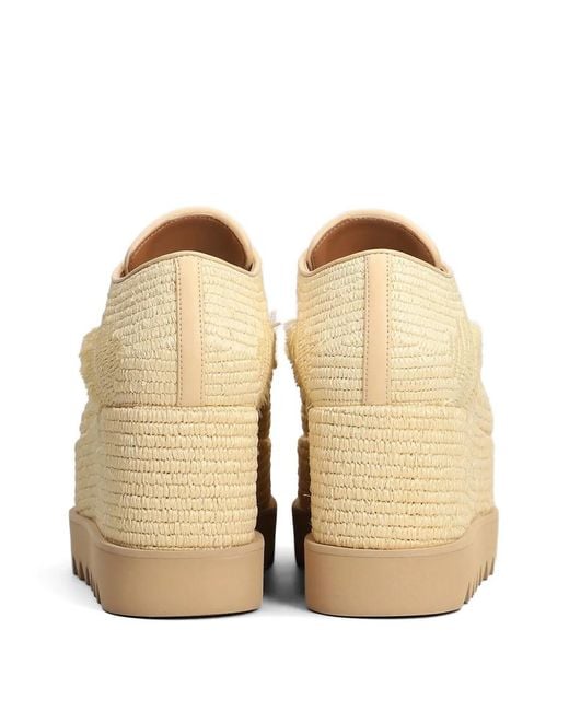 Stella McCartney Natural Elyse Raffia Platform Sneakers