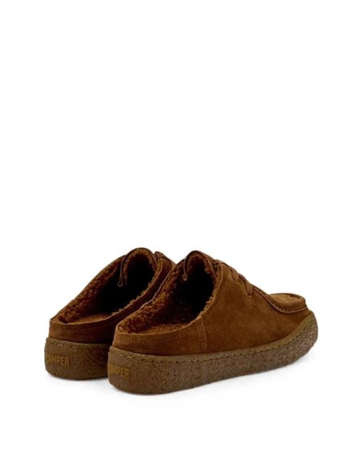 Camper Brown Peu Terreno Suede Mules