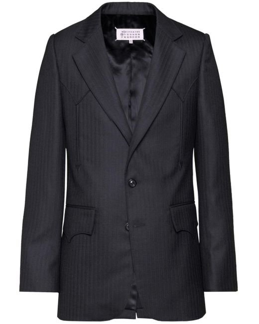 Maison Margiela Black Suit Wool Blazer for men