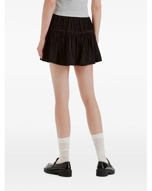 B+ AB Black Button-Up Ruffled Mini Skirt