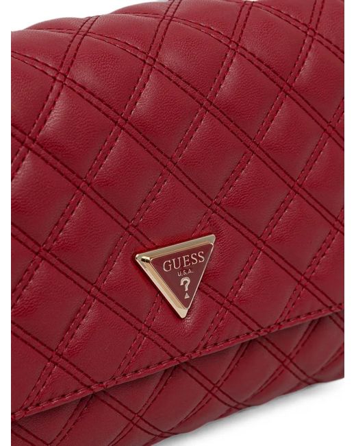 Guess Red Quilted Shoulder Bag