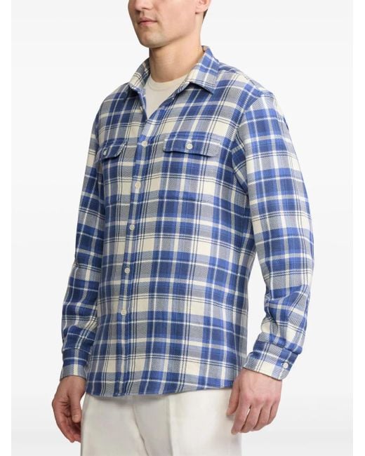 Ralph Lauren Blue Plaid Shirt for men