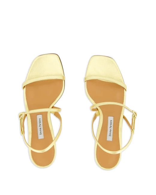 Emme Parsons Metallic Square-Toe Heeled Sandals