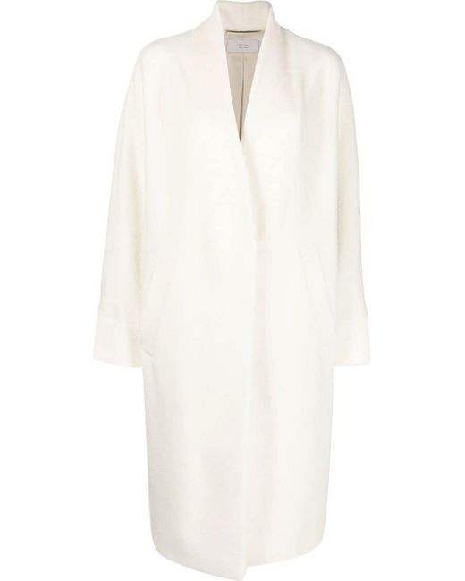 Agnona White Wool And Alpaca-blend Coat