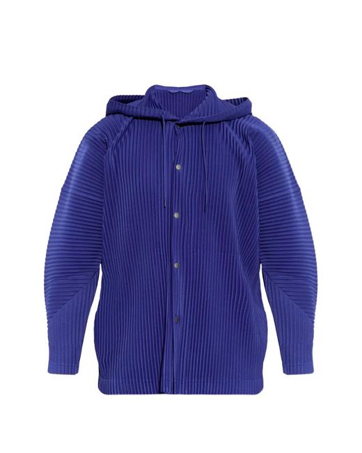 Homme Plissé Issey Miyake Blue Pleated Jacket for men