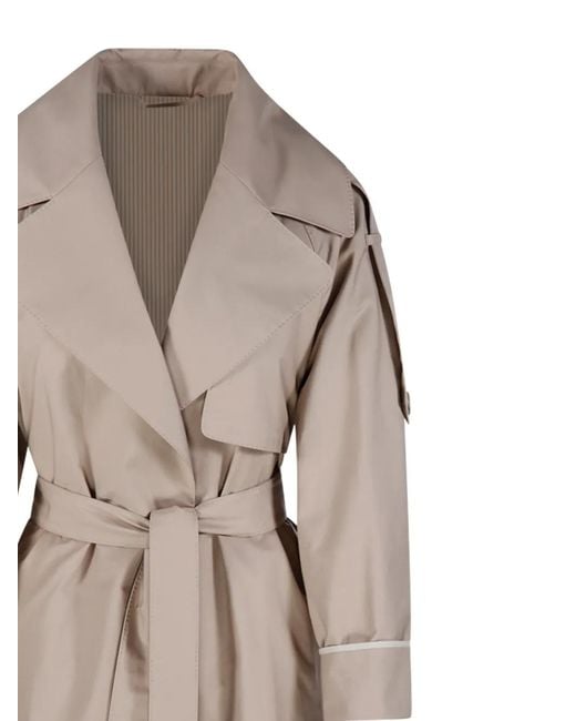 Max Mara Natural Trench À Taille Ceinturée