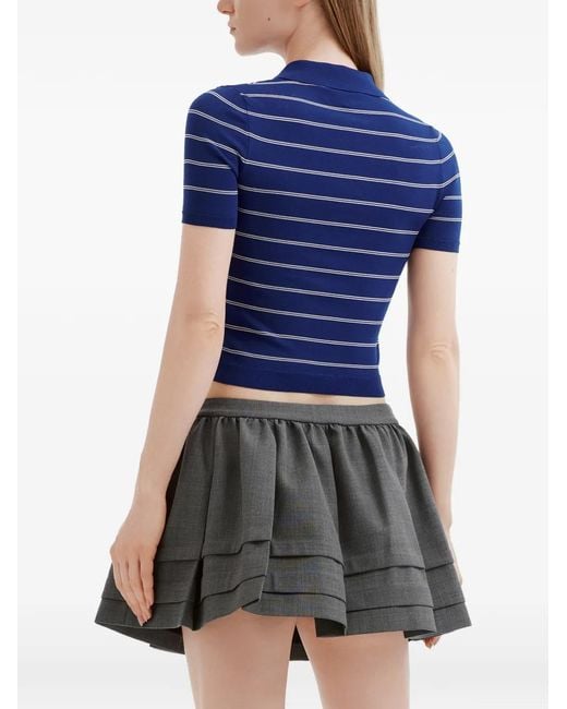 ShuShu/Tong Blue Striped Polo Shirt