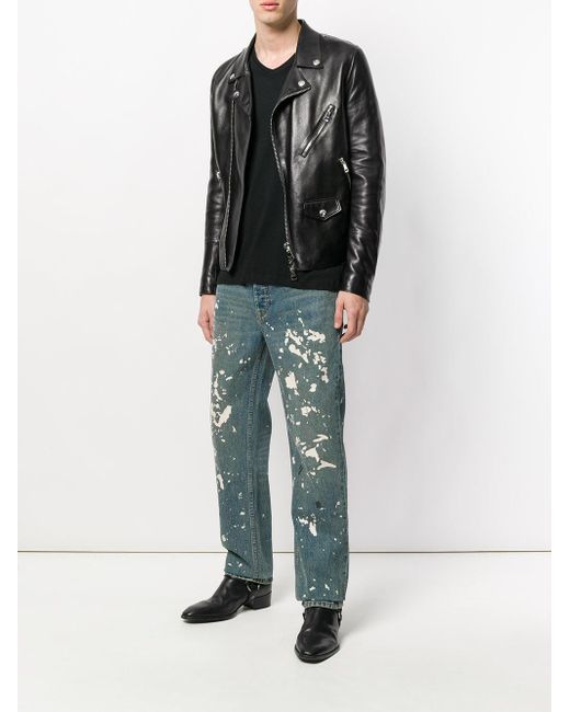 Helmut Lang Denim Paint Splatter Jeans 