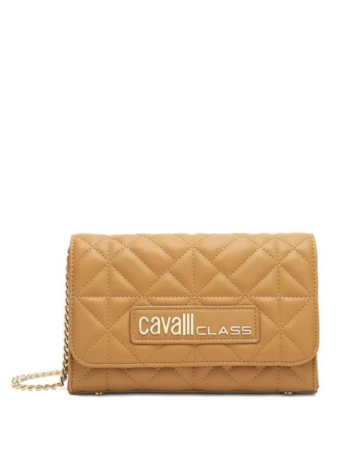 Roberto Cavalli Natural Chain Quilted Shoulder Bag