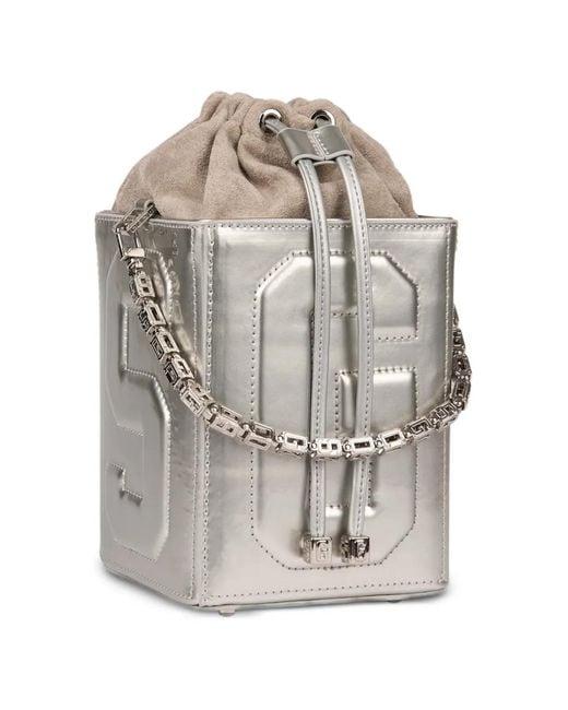 Gcds Gray Logo-Embossed Shoulder Bag