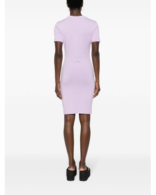 Versace Mini-jurk Verfraaid Met Stras in het Purple