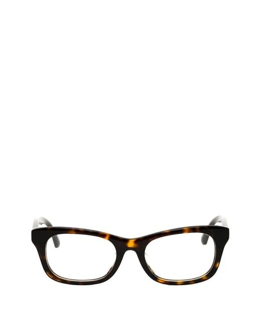 Burberry Black Tortoiseshell-Effect Rectangle-Frame Glasses