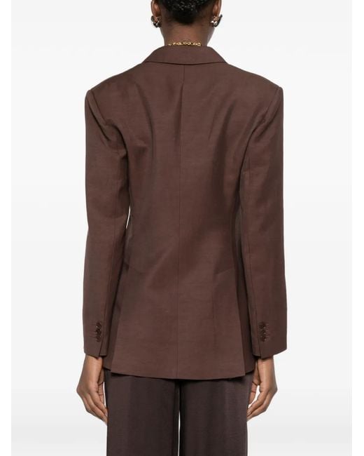P.A.R.O.S.H. Brown Double-Breasted Blazer