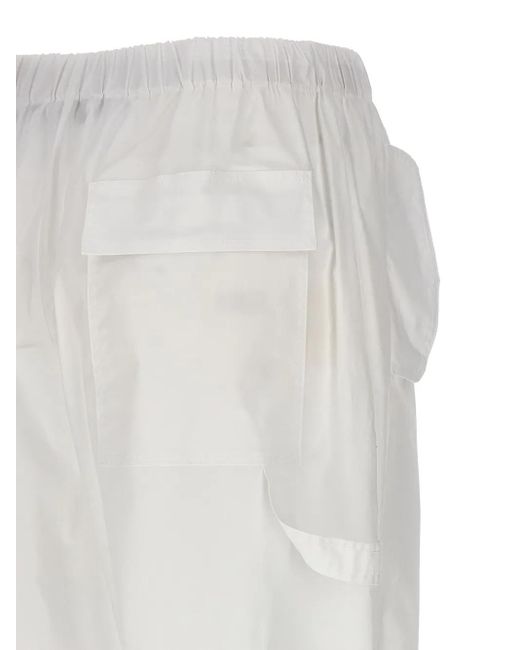 Nude White Straight-Leg Cargo Pants