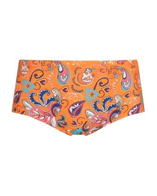 Amir Slama Orange Slip De Bain À Motif Cachemire for men