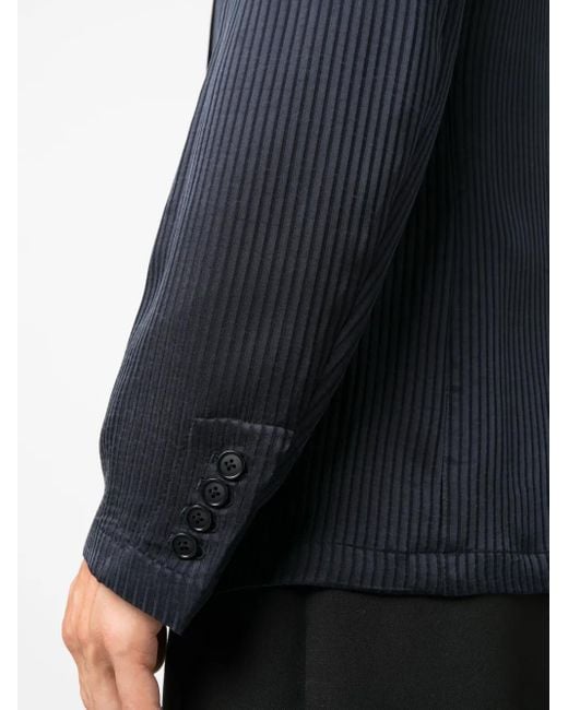 Giorgio Armani Blue Striped Single-Breasted Blazer for men